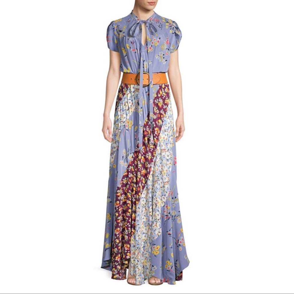 Ralph Lauren silk patchwork maxi dress S